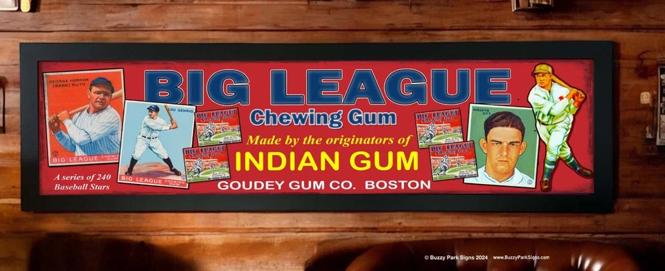 9x36 1933 Goudey Baseball Card Framed Art Print PVC - Babe Ruth Gehrig Foxx - Image 1 of 2