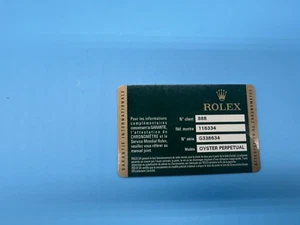 Rolex Certificate Guarantee Warranty For a G serial Datejust 116334 - Picture 1 of 2