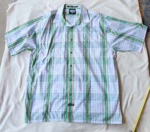 Camisa SouthPole Hombres XL Verde Amarillo Cuadros Calle Y2K Hip Hop Rap Clásica De Colección - Imagen 1 de 10