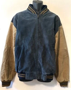 Vintage Port Authority Men's Varsity Jacket, Blue/Tan - 2XL, EUC - Picture 1 of 4