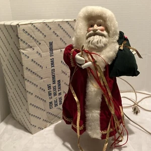 Vintage Santa Father Christmas Tree Topper Or Standing Lighted Porcelain Face - Picture 1 of 9