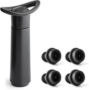 Wine Vacuum Pump & 4 Stopper, Wine Saver & Preserver, Reusable Air Remover Pump - Bild 1 von 12