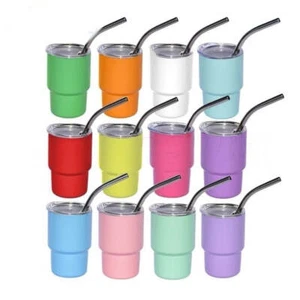 Mini Vaso de Vidrio de Sublimación Doble Aislamiento con Pajita Inoxidable - Imagen 1 de 19