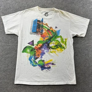 VTG Empyre Shirt Mens Large White Goth Skull Geometric Graphic Short Sleeve Y2K - Picture 1 of 7