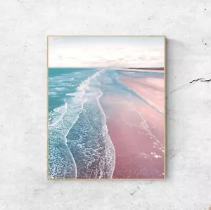 Pink Blush Beach Ocean Wall Art Prints - Picture 1 of 1