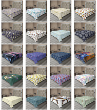 Ambesonne Nautical Print Flat Sheet Top Sheet Decorative Bedding 6 Sizes