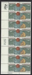 BANKING and COMMERCE  plate block of 16 #1577-1578 - Picture 1 of 2