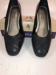 Hush Puppies Soft Flex Laura III elegante schwarze Damen-Lederpumps niedriger Absatz 7M - Bild 1 von 12