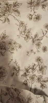 KING FITTED SHEET WHITE WITH BROWN FLORAL By ZUSBEST, NEW WITHOUT PACKAGE - Image 1 of 2