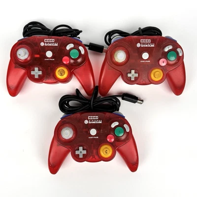 3x Lot HORI Pad Cube Nintendo Gamecube Controller Transparent Red T3 Japan Read - Image 1 of 4