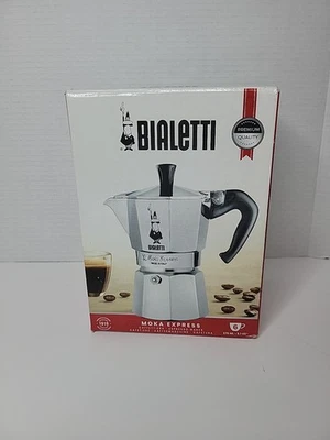 Bialetti Moka Express Cafetera Estufa 6 Tazas - Plateada - Nueva Foto 1 de 4