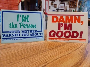 Lot Of 2 Vintage 1985 Plastic Sign H&L Sarcastic Shop Office Humor Double Sided - Picture 1 of 9