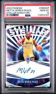 2023 PANINI PHOENIX STELLAR SIGNATURES #SSMWP METTA WORLD PEACE PSA 10 - Picture 1 of 2