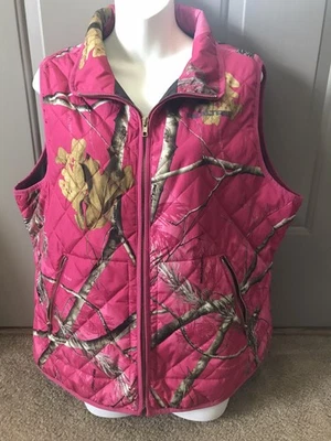 Colete de caça REALTREE rosa camuflado feminino 2X XXL árvore real poliéster ÓTIMO! - Imagem 1 de 4