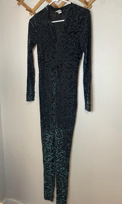 Macacão Spirithood Feminino Médio Verde Veludo Burnout Estampa Animal - Imagem 1 de 4