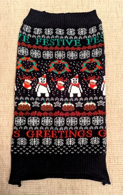 Dog's Christmas Jumper M (14" long) in navy by Pet Collection - Image 1 of 4