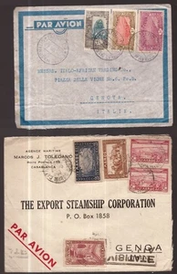 France French Colonies Morocco and Somali Coast, two old covers to Italy -HA63 - Picture 1 of 6