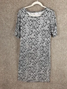 LuLaRoe Julia Dress Womens 2XL Black White Paisley Knit Stretch Short Sleeve - Picture 1 of 8