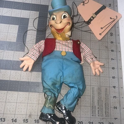Marioneta de cricket Walt Disney Jiminy de colección de los años 50 de Gund Pinocho Foto 1 de 4