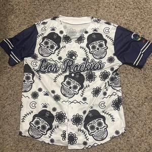 MLB Colorado LOS ROCKIES Latin Hispanic Night Promo Baseball Jersey Skull Logo - Picture 1 of 7