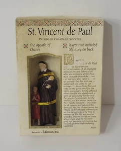Figura de San Vicente de Paúl 3.5" Tarjeta de Oración del Apóstol de la Caridad NUEVA CAJA DMGD - Imagen 1 de 12