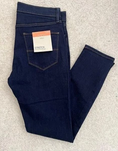 MARKS & SPENCER MENS SKINNY FIT STRETCH DARK DENIM JEANS Waist 32” Leg 31” BNwt - Picture 1 of 10
