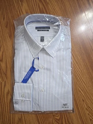 Geoffrey Beene 修身无铁男式正装衬衫全新 16。 32-33。 N-1239 保修 & 延长技术支持 — 第 1/4 张图片