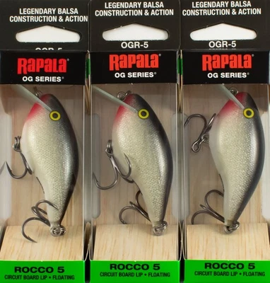 (LOT OF 3) RAPALA OG ROCCO 5 3/8OZ OGR05-S SILVER I5309 - Image 1 of 3