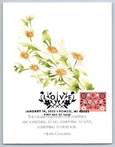 #5661 Love Pink Background FDC Maxi Card w/Pictorial Cancel - Picture 1 of 2