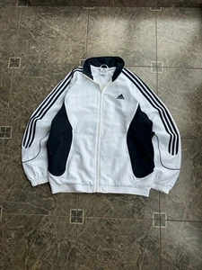Vintage Adidas White Y2K 00s Nylon Track Jacket Sz M - Picture 1 of 8