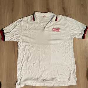 Vintage Coca-Cola VIP Polo. White and Red. Made in Canada. Large - Picture 1 of 7