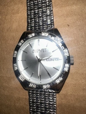 AUGUST STEINER AS8177SS Silver Tone Crystal Accented 32mm Women’s Watch  - Image 1 of 4