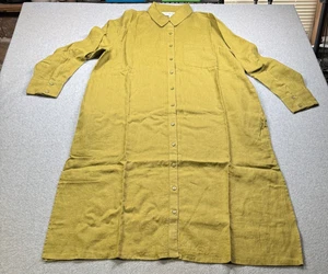 Vestido Camisa The Drop Mujer Fiona Aceite de Oliva XXL Mezcla de Lino Nuevo con Etiquetas - Imagen 1 de 7