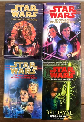 Lot of 4 Star Wars Hardcover Novel Books 1993-2006 Timothy Zahn Darksaber 1st Ed Foto 1 de 4