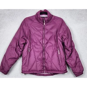 CABELAS Quilted Puffer Jacket Womens Small Purple Full Zip Goose Down Coat 650  - Picture 1 of 10