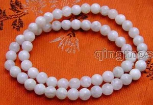 SALE Small 6mm Round white Natural High Quality Moonstone 15" bracelet-bra267 - Picture 1 of 10