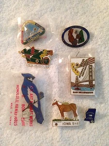 7 Lions Club Pins 70er bis 80er Jahre verschiedene Staaten Iowa CA NJ NH MS etc - Bild 1 von 8