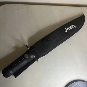 2010 JEEP Fixed Blade Survival Knife W/ Nylon Sheath - Picture 1 of 5