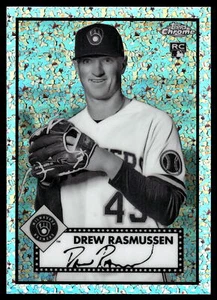 2021 Topps Chrome Platinum Anniversary Drew Rasmussen Black & White  #62 - Picture 1 of 2