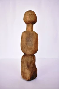 Antique Wooden Primitive Doll Putali Hand Crafted Folk Art Statue Figurine "78 - Picture 1 of 7