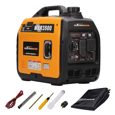3500 Watt Gas Powered Inverter Generator Portable Super Quiet CO Shutdown for RV