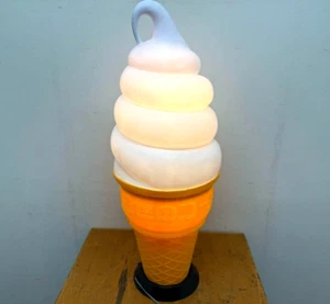 NISSEI Soft Serve Ice Cream Cone Light Stand Display Ornament 38in Japan Used - Picture 1 of 4