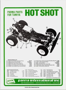 Tamiya Hot Shot Piezas Impreso Anuncio Efímero Decoración de Parma - Imagen 1 de 1