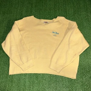 VTG 90s Hard Rock Cafe Boston Women’s Sweatshirt - Size Small S - Yellow - Picture 1 of 6