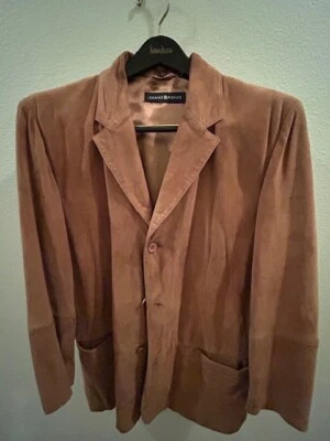 Jhane Barnes 绒面皮运动夹克男式 40R — 第 1/4 张图片