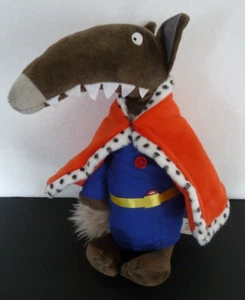 W9. DOUDOU PELUCHE LOUP EDITIONS AUZOU déguisé en ROI bleu cape rouge 30cm NEUF* - Picture 1 of 5