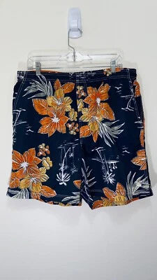 Caribbean Joe Men's Swim Trunk Size Large Navy Blue & Orange Great Condition - Image 1 of 4