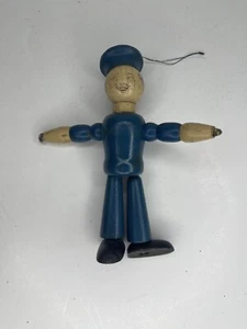 4.5” Antique Vintage Jaymar Wooden Figure Navy Sailor Man Adjustable - Picture 1 of 7