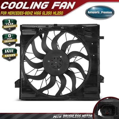 Conjunto de ventilador de refrigeración del radiador con motor sin escobillas para Mercedes-Benz W166 GL350 Foto 1 de 4