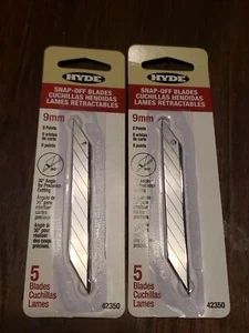 Lote de 2 cuchillas a presión Hyde 42345 42350 paquete de 9 mm cada una (10 hojas) - Imagen 1 de 4